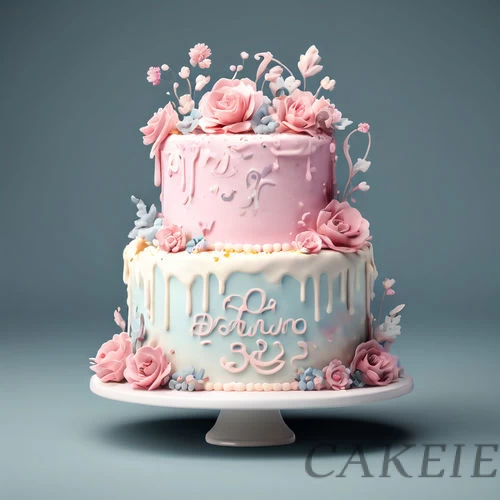 2 Tier Flower Designer Cake